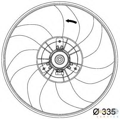 Ventilador elétrico de esfriamento montado (motor + roda de aletas) para Opel Corsa S07