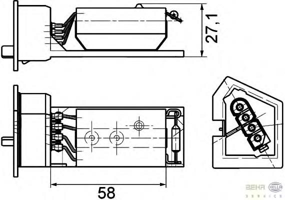 Resistor (resistência) de ventilador de forno (de aquecedor de salão) Hans Pries (Topran) 502881 preço, a partir de 23,75 USD