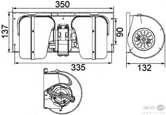 1672646 DAF Motor de ventilador de forno (de aquecedor de salão)