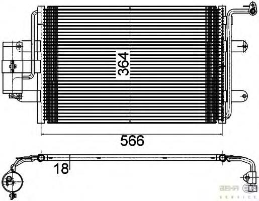Radiador de aparelho de ar condicionado 1J0820411 VAG