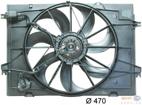 253801F252A Hyundai/Kia Difusor do radiador de esfriamento, montado com motor e roda de aletas