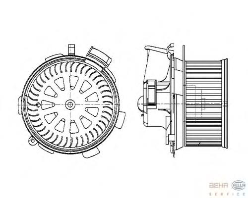 Motor de ventilador de forno (de aquecedor de salão) 34473 NRF