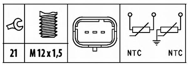 Sensor de temperatura do fluido de esfriamento HELLA 6PT009309521 preço, a partir de 15,14 USD