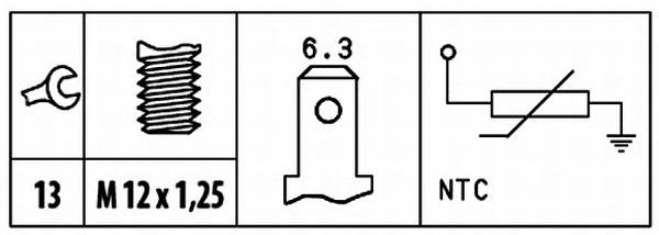 Sensor de temperatura do fluido de esfriamento 33106725 Swag