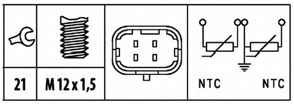 Sensor de temperatura do fluido de esfriamento 46753479 Fiat/Alfa/Lancia