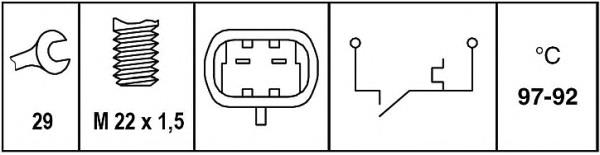 Sensor de temperatura do fluido de esfriamento (de ativação de ventilador do radiador) 5992746 Fiat/Alfa/Lancia