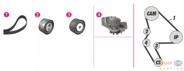 Correia do mecanismo de distribuição de gás, kit 1609120280 Peugeot/Citroen