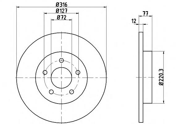 Disco do freio traseiro DP902C Japan Parts