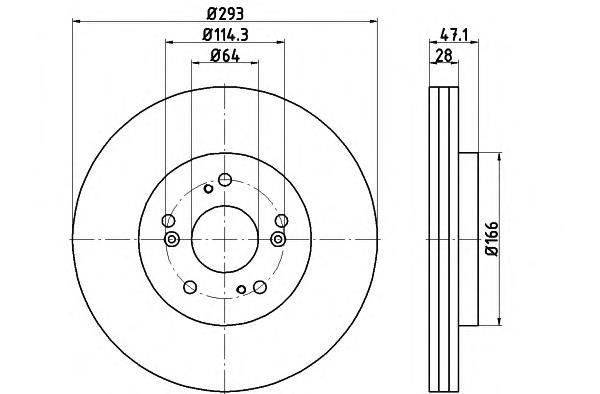 Disco do freio dianteiro DI405C Japan Parts