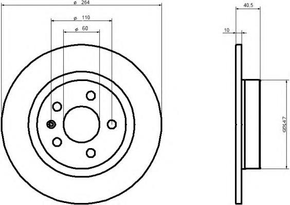 BDA264910 Open Parts Disco do freio traseiro
