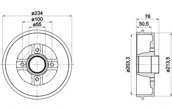 8DT355300641 HELLA Tambor do freio traseiro