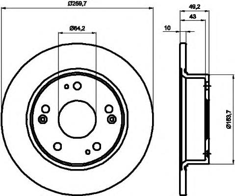 Disco do freio traseiro DP443C Japan Parts