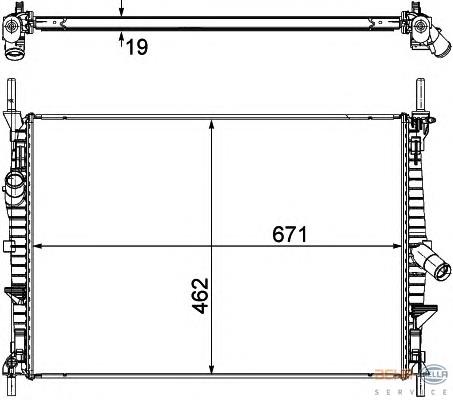 1595061 Ford Radiador de esfriamento de motor