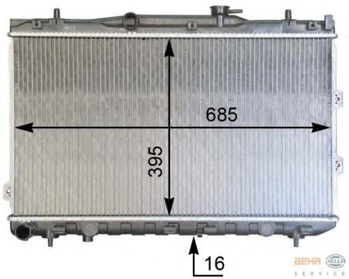 253102F000 Hyundai/Kia Radiador de esfriamento de motor