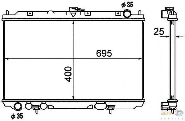 Radiador de esfriamento de motor 21410BU101 Nissan/Infiniti