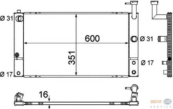 Radiador de esfriamento de motor Toyota 1604121281 preço, a partir de 140,37 USD