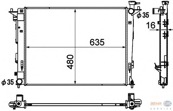 253102Y501 Hyundai/Kia Radiador de esfriamento de motor