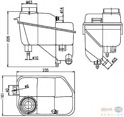 Compre 03975 Metalcaucho Tanque de expansão do sistema de esfriamento