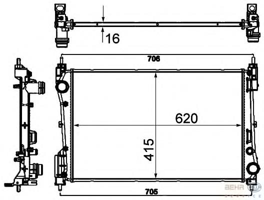 Radiador de esfriamento de motor Asam 79725