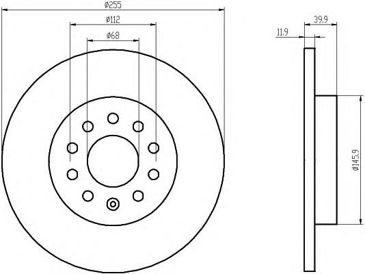 Disco do freio traseiro BDR192310 Open Parts