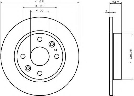 Disco do freio traseiro 8737810 Brembo