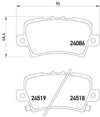 Sapatas do freio traseiras de disco 43022SMGE01 Honda