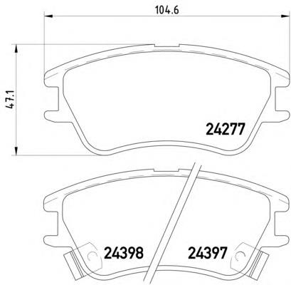 5810102A20 Hyundai/Kia Sapatas do freio dianteiras de disco