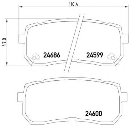 SP1192 Hyundai/Kia Sapatas do freio traseiras de disco