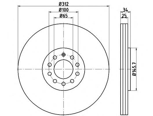 Disco do freio dianteiro Open Parts BDA174420