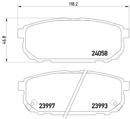 583023ED02 Hyundai/Kia Sapatas do freio traseiras de disco