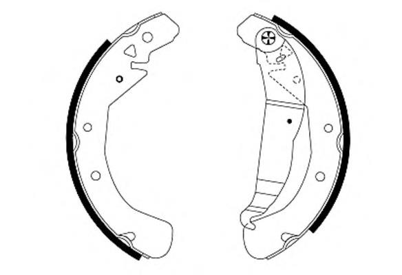 8DB355001631 HELLA Sapatas do freio traseiras de tambor
