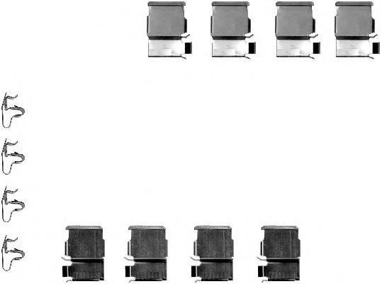 Kit de molas de fixação de sapatas de disco traseiras Febest 0103GDJ150R