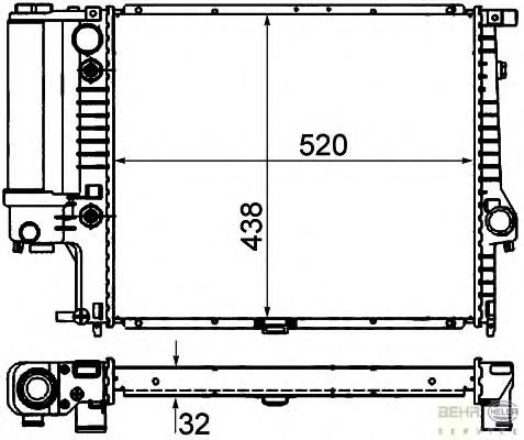 Radiador de esfriamento de motor 17111723527 BMW