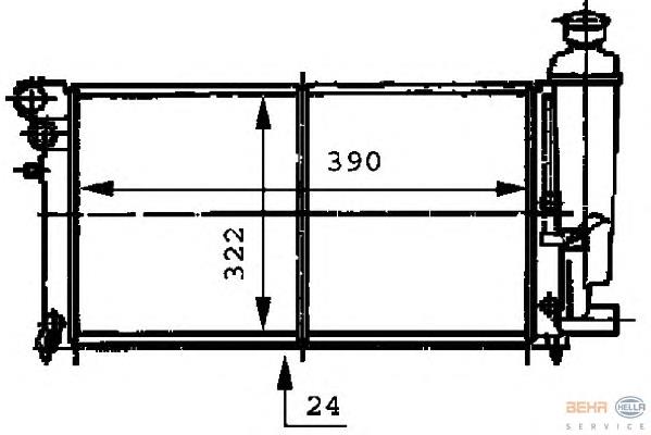 1301SQ Peugeot/Citroen Radiador de esfriamento de motor