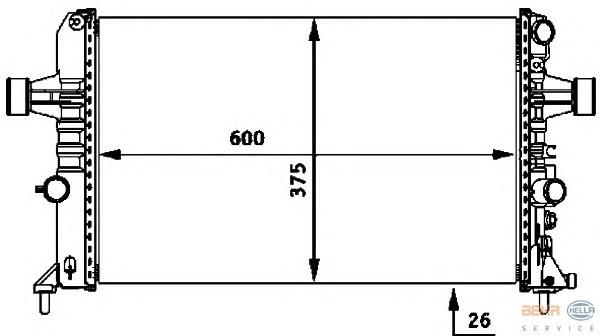 1300258 Opel Radiador de esfriamento de motor