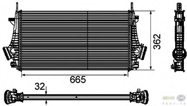 Radiador de intercooler 1302647 Opel