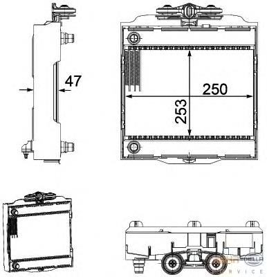 Radiador direito de esfriamento de motor Nissens 60873