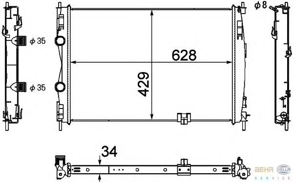 21410JD71B Nissan/Infiniti Radiador de esfriamento de motor