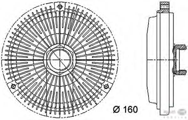 Acoplamento viscoso de ventilador de esfriamento Vemo V300416261