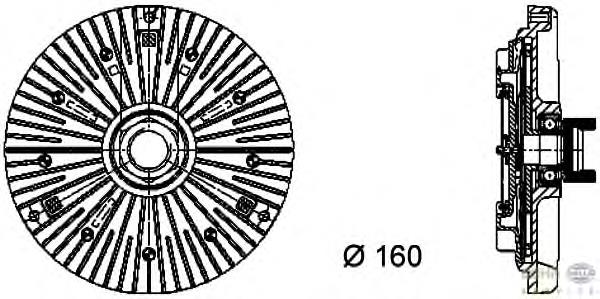 Acoplamento viscoso de ventilador de esfriamento BMW 7505302