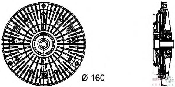 Acoplamento viscoso de ventilador de esfriamento Mercedes 0002005122