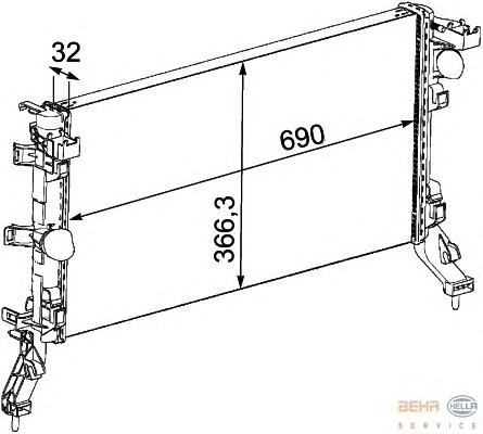 214100052R Renault (RVI) Radiador de esfriamento de motor