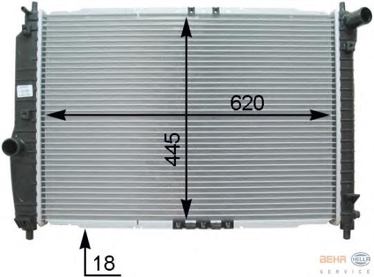 Radiador de esfriamento de motor 96536525 General Motors