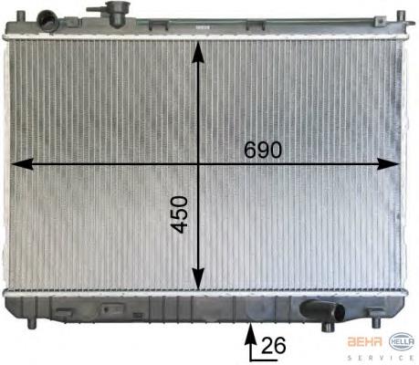 0K2FA15200 Hyundai/Kia Radiador de esfriamento de motor