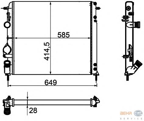 Radiador de esfriamento de motor 8660000492 Renault (RVI)