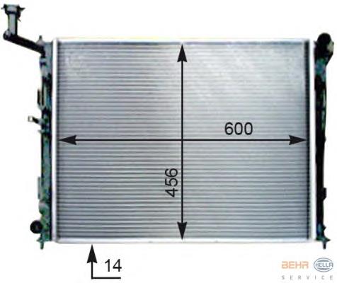 253102H000 Hyundai/Kia Radiador de esfriamento de motor