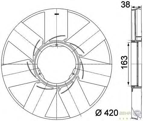 11522249373 BMW Ventilador (roda de aletas) do radiador de esfriamento