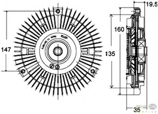0002005822 Mercedes Acoplamento viscoso de ventilador de esfriamento