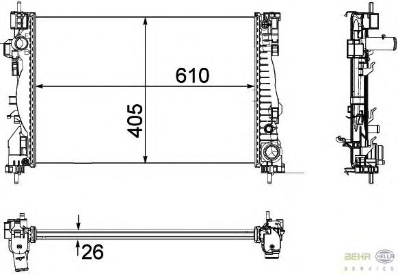 Radiador de esfriamento de motor Nissens 60064
