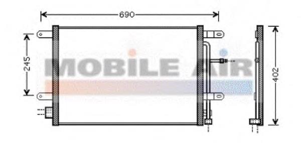 03005238 VAN Wezel Radiador de aparelho de ar condicionado